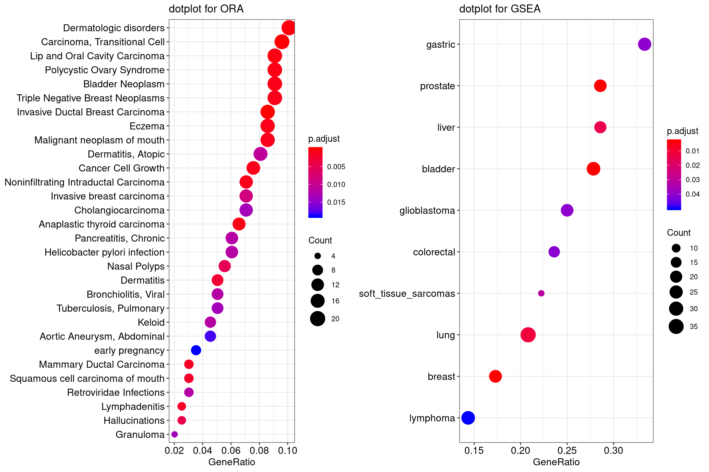 Dot plot of enriched terms.